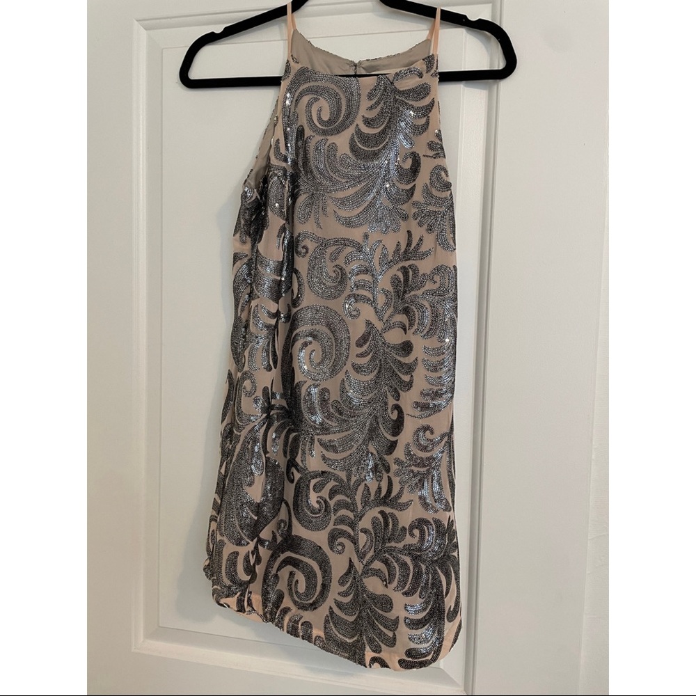 Beige and Silver sequined dress-Capulet
